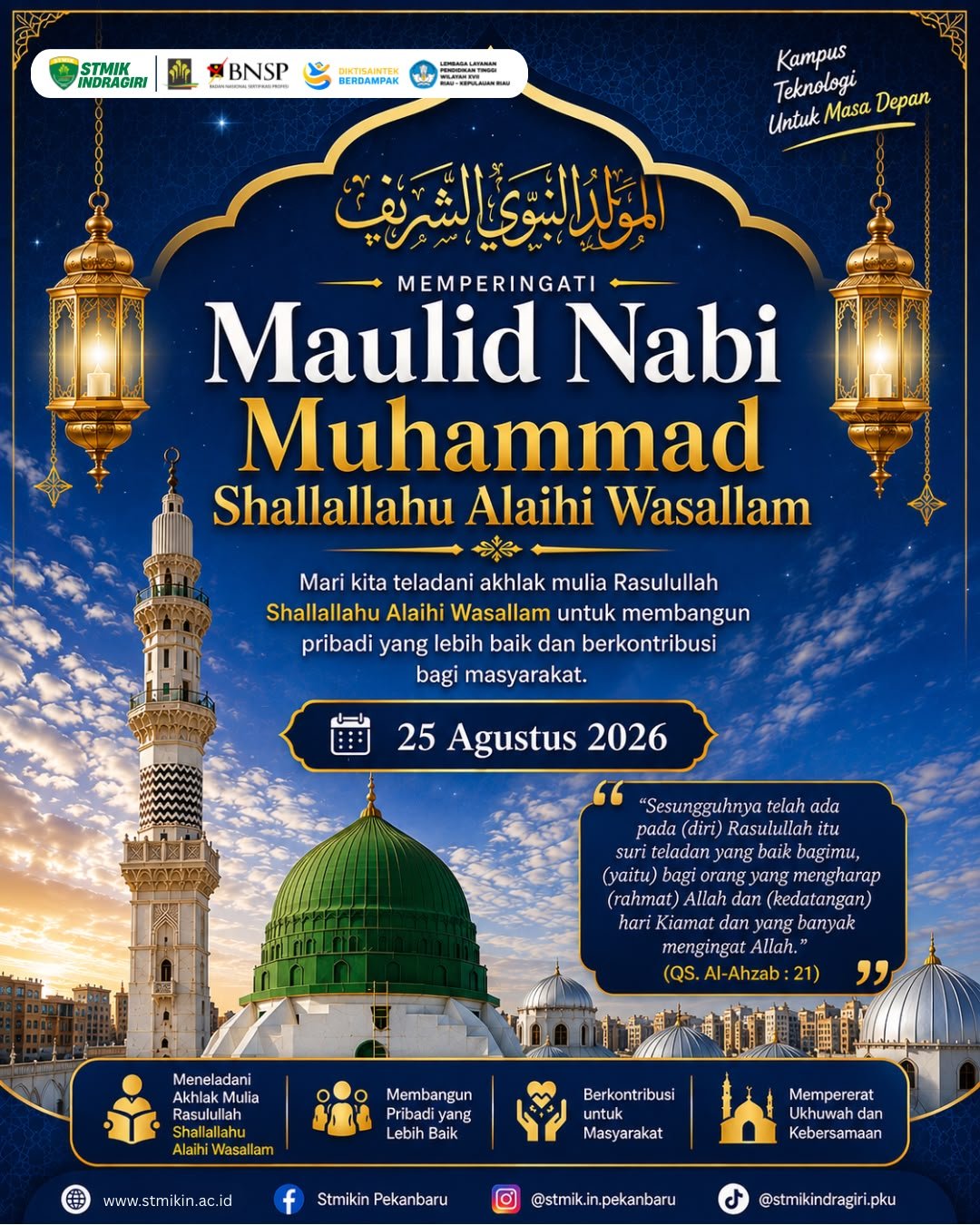 Meneladani Akhlak Rasulullah SAW untuk Generasi Unggul dan Berkarakter STMIK Indragiri